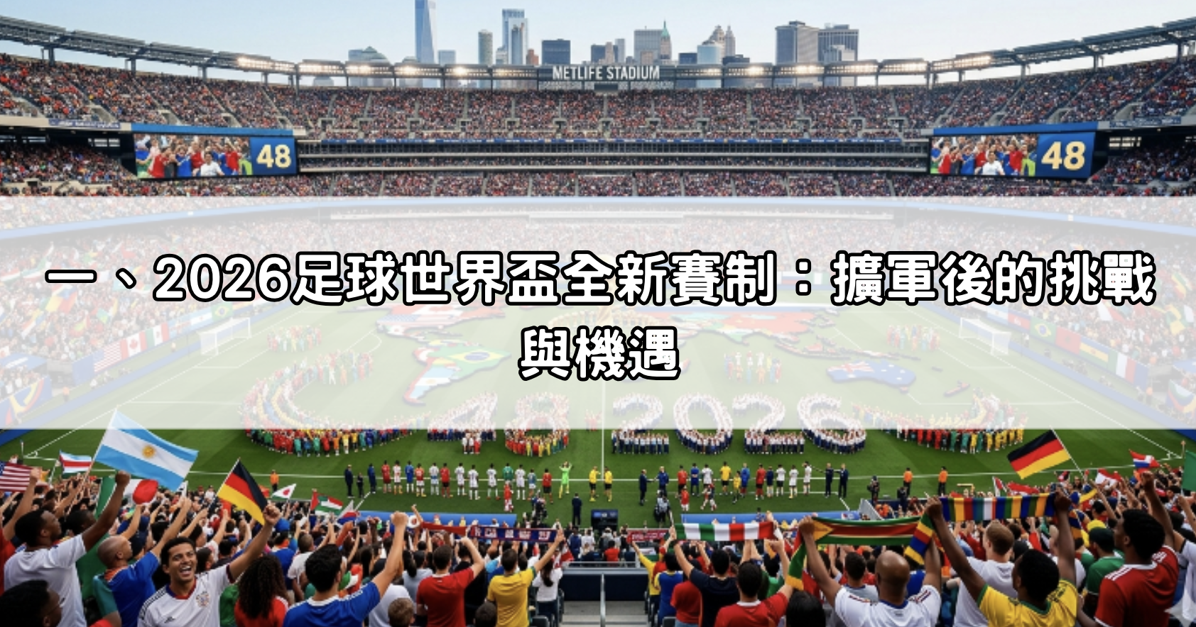 一、2026足球世界盃全新賽制：擴軍後的挑戰與機遇